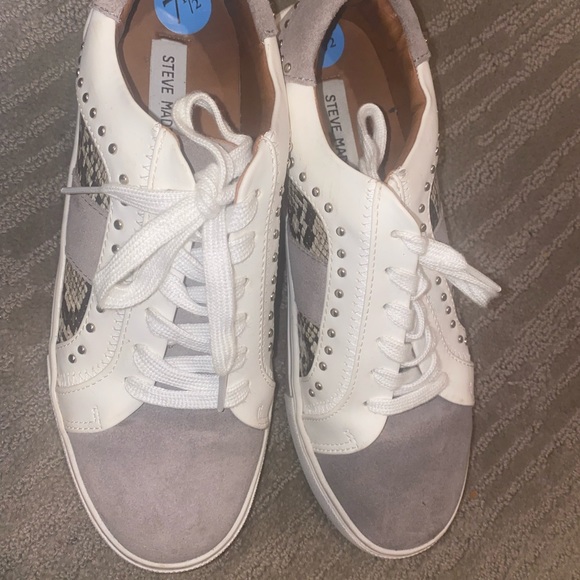 Steve Madden Annita Snake Skin Suede Sneakers shoe Womens - Picture 6 of 9